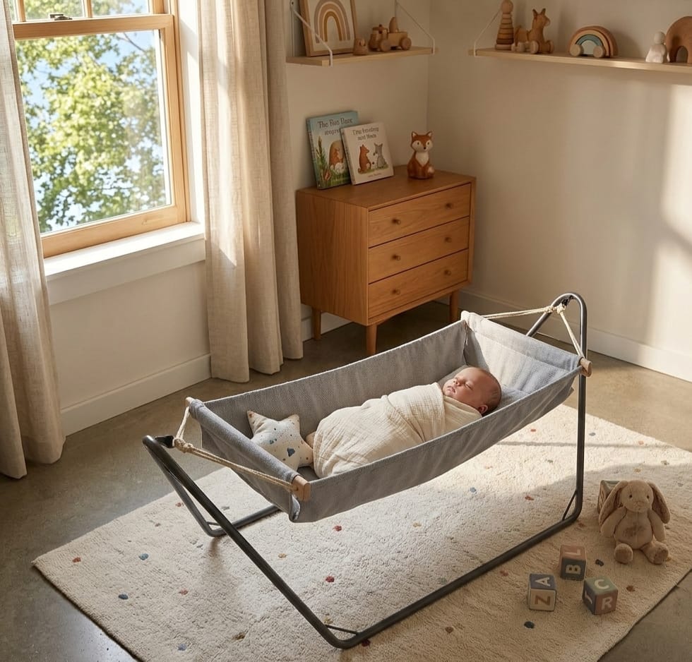 02 model yenidoğan bebek hamağı, bebek beşiği - Görsel 3